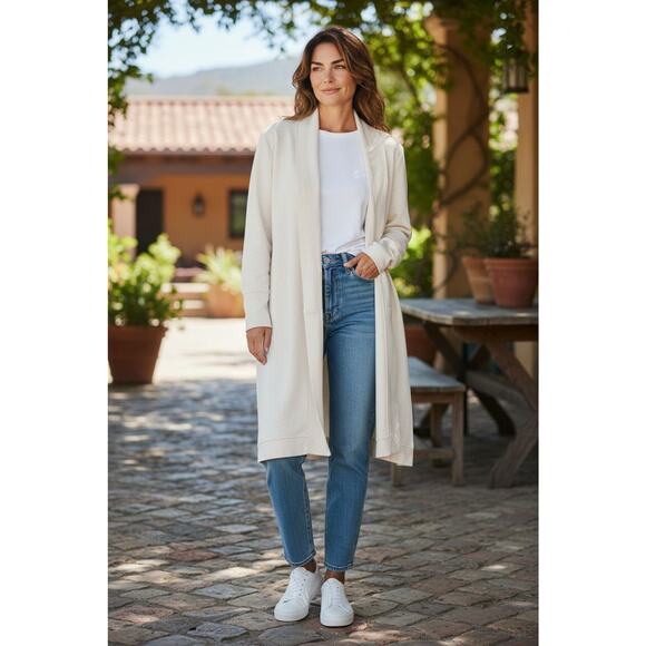UGG Australia Other - UGG Long Karoline Robe Sz M Ivory Pockets Cozy Duster Modern Straight No Belt